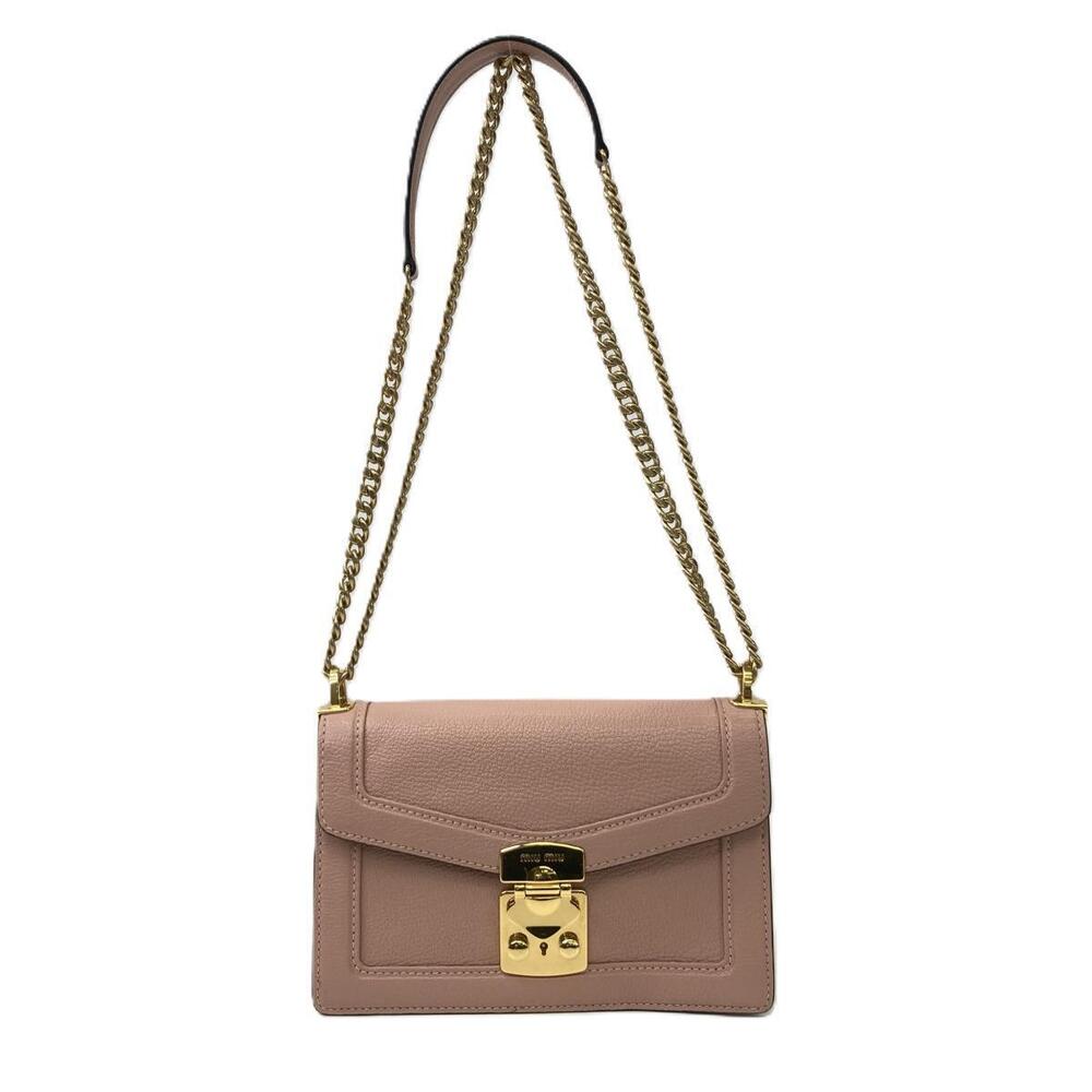 Miu Miu Leather Chain Shoulder Bag Pink